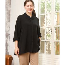 エウルキューブ(eur3)の【大きいサイズ】ポーラレース襟ブラウス