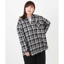 【大きいサイズ】チェック柄ネルシャツ