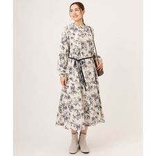 【大きいサイズ】プリント花柄ワンピース