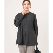 【大きいサイズ】バンドカラーブラウス