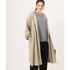 【大きいサイズ】ノーカラーロングコート
