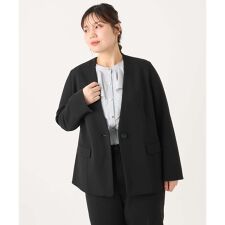 【大きいサイズ/11号サイズあり】カットジョーゼットノーカラージャケット