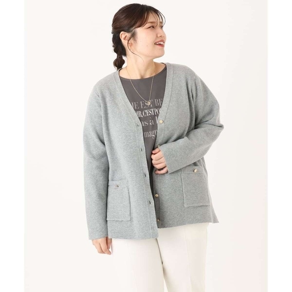 大きいサイズ】【WEB/一部店舗限定】 フワモチノーカラーニット