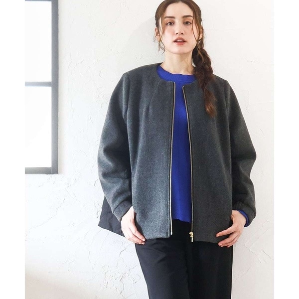 大きいサイズ】ノーカラーロングコート | エウルキューブ(eur3