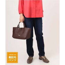 【大きいサイズ】ゆるフィットスキニー裏起毛デニムパンツ