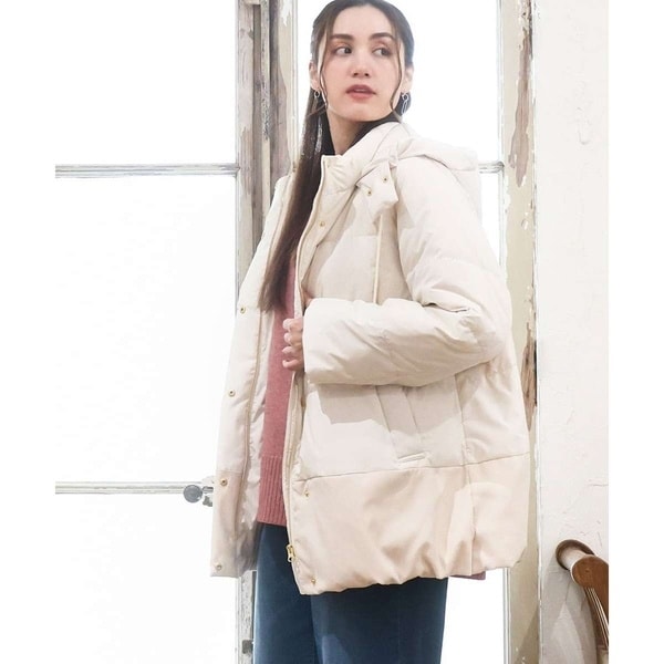 エウルキューブ（eur3）/【大きいサイズ】異素材ショートダウンジャケット 大きいサイズ】異素材ショートダウンジャケット | エウルキューブ(eur3