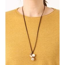 パールビーズデザインコードネックレス