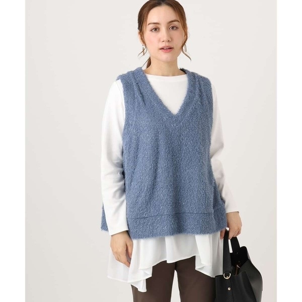 大きいサイズ/接触冷感】カノコVネックジレ | エウルキューブ(eur3