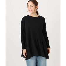 【大きいサイズ】異素材ドッキングカットソー