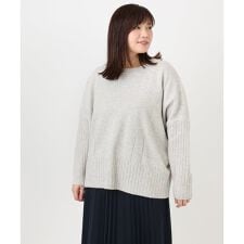 【大きいサイズ】リブボクシーニット