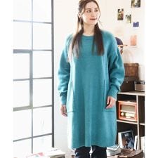 【大きいサイズ/LAVEANGE×eur3】アンゴラタッチニットチュニックワンピース