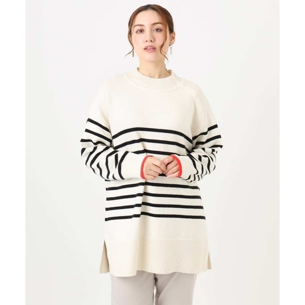 大きいサイズ】パネルボーダー配色ラインニット | エウルキューブ(eur3