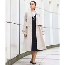 【大きいサイズ】ノーカラートレンチコート