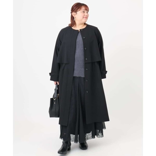 中村アンさん着用】ウールギャバジンボタンレストレンチコート（番号