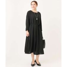【大きいサイズ】フロントプリーツワンピース
