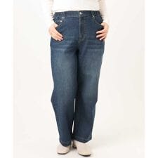 【大きいサイズ】ワイドストレートデニム