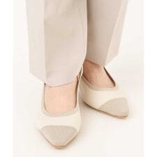 【la farfaコラボ／高機能スポンジ】バイカラーデザインパンプス