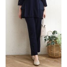 【大きいサイズ/11号サイズあり/セットアップ対応】カットジョーゼットテーパードパンツ
