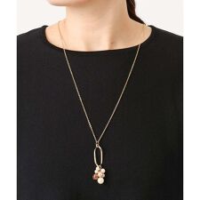 メタルサークルパールモチーフネックレス