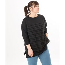 【大きいサイズ】フリルジャージートップス