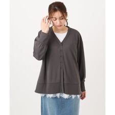 【大きいサイズ】Vネックボクシーカーディガン