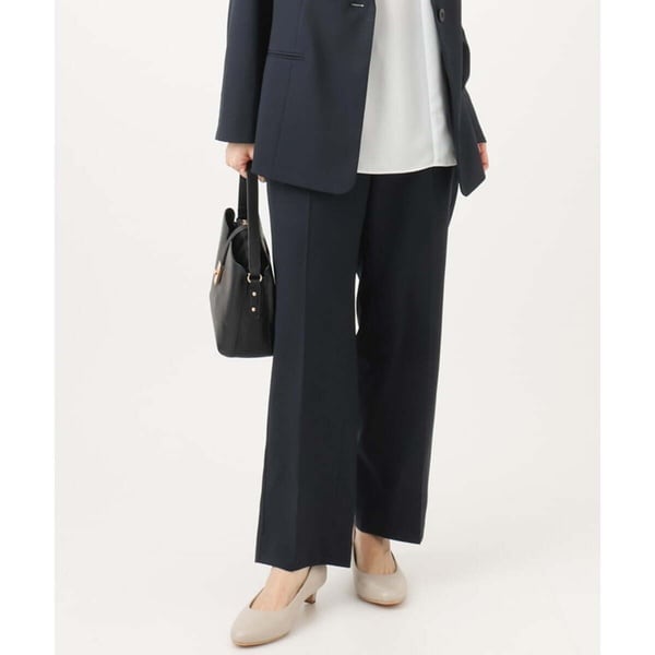 【大きいサイズ/11号サイズあり/セットアップ可能】ストレッチセンタープレスパンツ