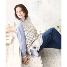 【大きいサイズ】かぎ針風レースベスト