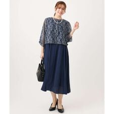 【大きいサイズ】2wayレースボレロセットワンピース