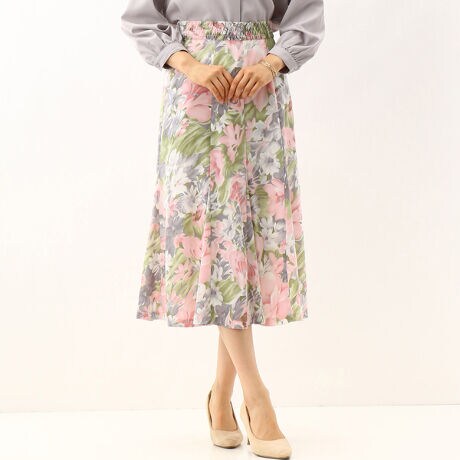 水彩花柄ﾌﾟﾘﾝﾄﾏﾁ付ｽｶｰﾄ カールパークレーン Karl Park Lane 7502 ファッション通販 マルイウェブチャネル