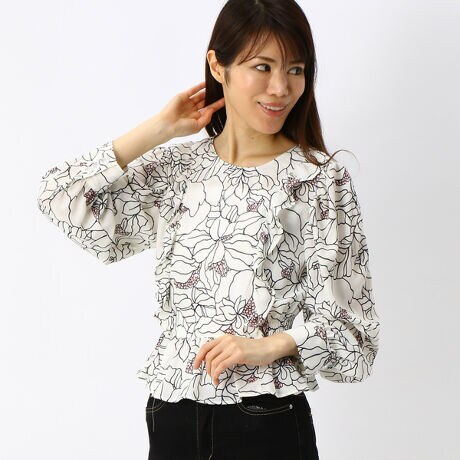 線画花柄ﾌﾟﾘﾝﾄﾌﾘﾙ付ﾌﾞﾗｳｽ カールパークレーン Karl Park Lane ファッション通販 マルイウェブチャネル