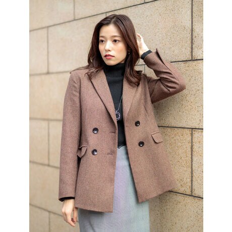 メランジダブルブレストピークドジャケット | カールパークレーン(Karl  