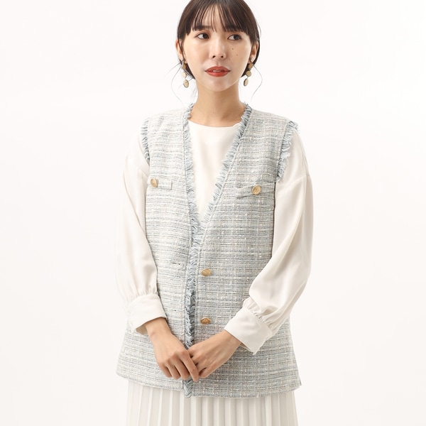 ベスト ジレ ギマチェックビスチェ レディース FREAK'S STORE ベスト ジレ フラワーストレッチキャミビスチェ