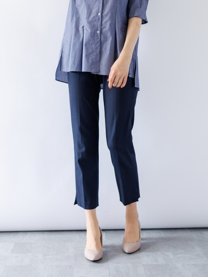 カールパークレーン（Karl Park Lane）/【すっきりシルエット/接触冷感】THEヘリンボーンウエストゴムセンタープレスパンツ すっきりシルエット/接触冷感】THEヘリンボーンウエストゴムセンター