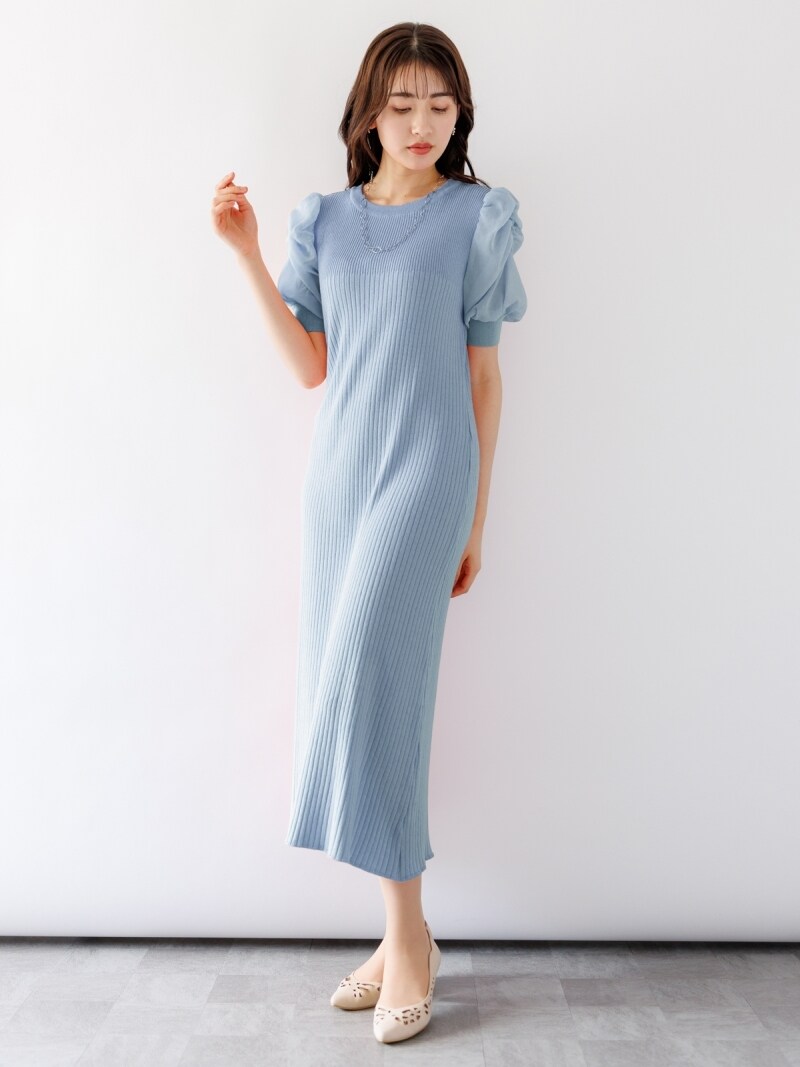 カールパークレーン（Karl Park Lane）/【一枚で旬なスタイリング/接触冷感】シアースリーブリブニットワンピース 一枚で旬なスタイリング/接触冷感】シアースリーブリブニット