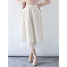 チュール レースフレアースカート