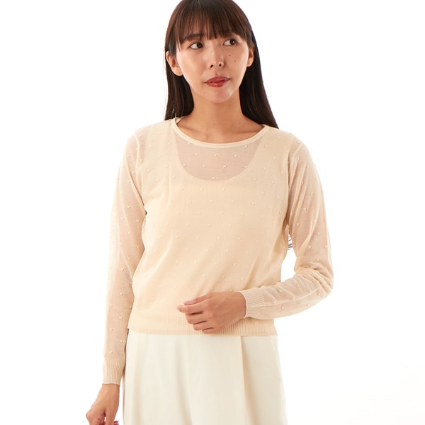 カールパークレーン（Karl Park Lane）/【サマーニット】ドットジャガードプルオーバー×タンク丸首アンサンブル サマーニット】ﾄﾞｯﾄｼﾞｬｶﾞｰﾄﾞﾌﾟﾙｵｰﾊﾞｰ×ﾀﾝｸ丸首ｱﾝｻﾝﾌﾞﾙ | カールパーク