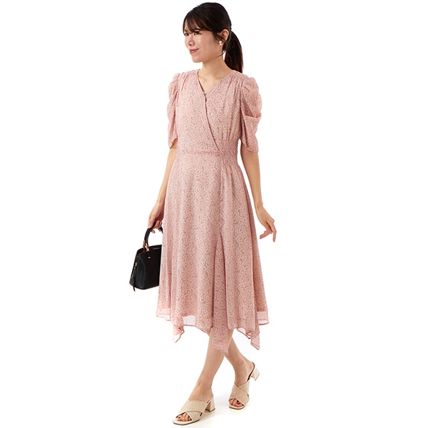 カールパークレーン（Karl Park Lane）/葉柄シフォンボリューム袖ワンピース 葉柄ｼﾌｫﾝﾎﾞﾘｭｰﾑ袖ﾜﾝﾋﾟｰｽ | カールパークレーン(Karl Park Lane