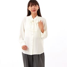 ﾊﾞｯｸｻﾃﾝｱﾑﾝｾﾞﾝ ボウタイブラウス