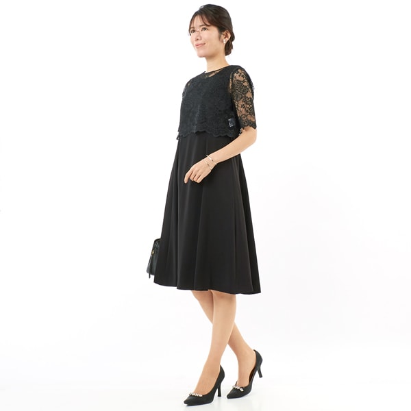 カールパークレーン・黒レースワンピース レースボレロ×ジョーゼットセットワン｜KarLParkLane Style ONLINE SHOP