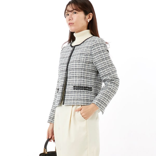 スラブネップツイード・ノーカラージャケット | ピサーノ(PISANO