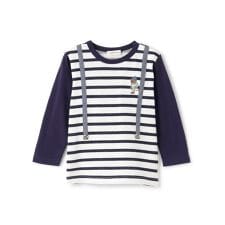 ベア刺しゅうサスペンダー長袖Tシャツ