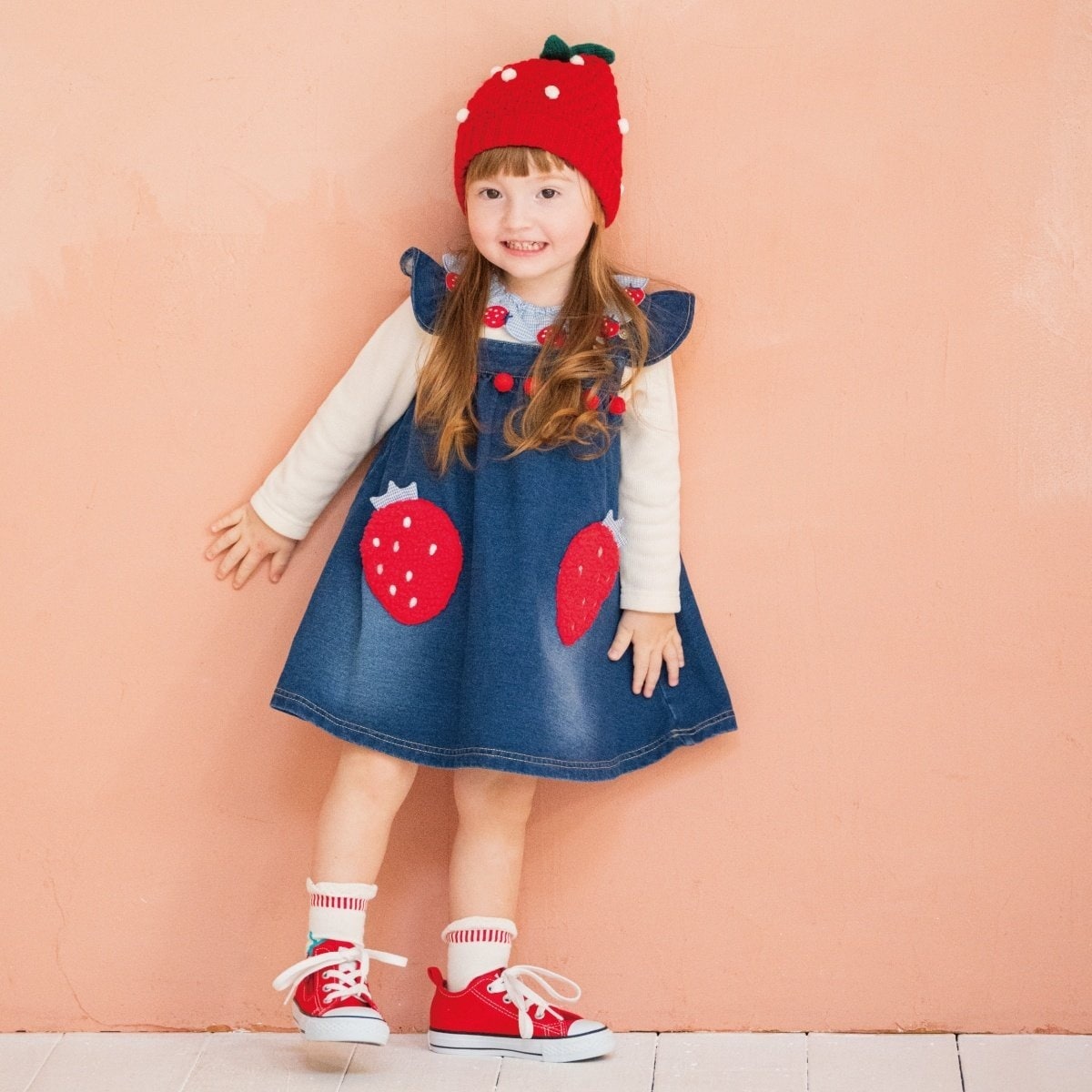 イチゴポケットジャンパースカート | センスオブワンダー(sense of