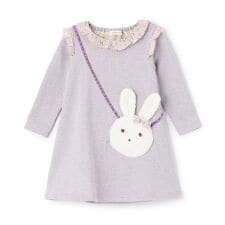 ラメ裏毛ウサギポシェットワンピース