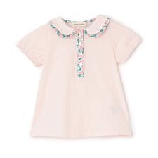 小花柄コンビブラウス