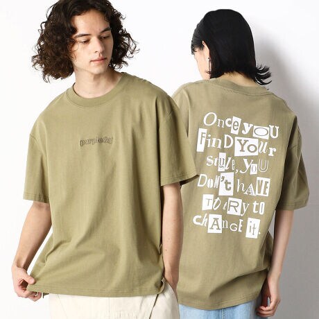 バックプリント ワイドｔシャツ パープル イエロー Purple Yellow 55 31tt09 1 ファッション通販 マルイウェブチャネル