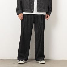 ライトオンスデニムタックワイドパンツ