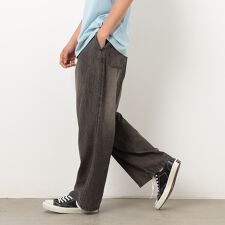 ライトオンスデニムタックワイドパンツ