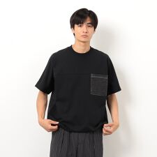 インレイデニム 切り替えプルオーバー