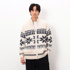 雪柄 ドライバーズニット