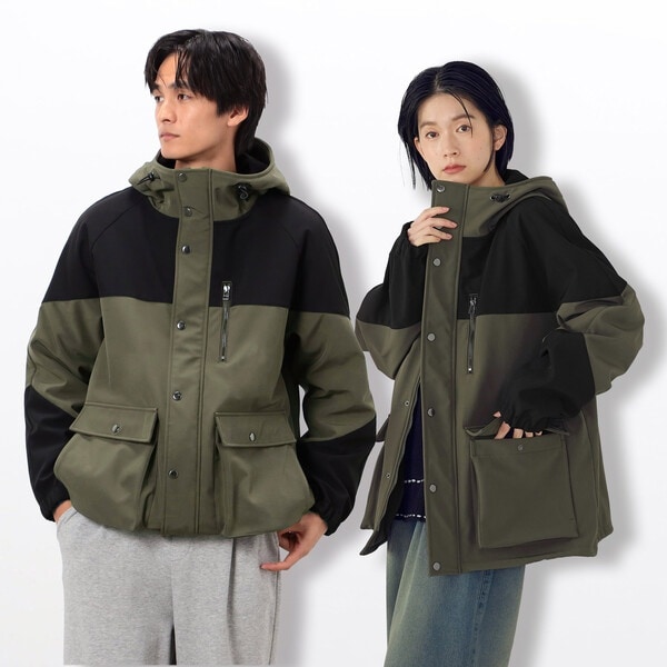 フリースボンディング マウンテンパーカ | パープル＆イエロー(Purple